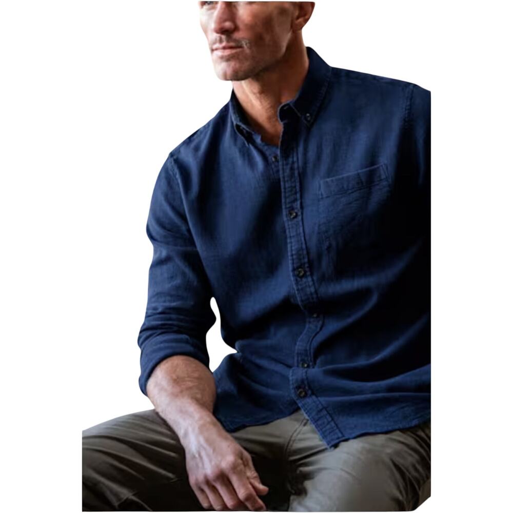 Line Of Trade Frank Shirt, Navy, 100% Cotton, Men's 2XL